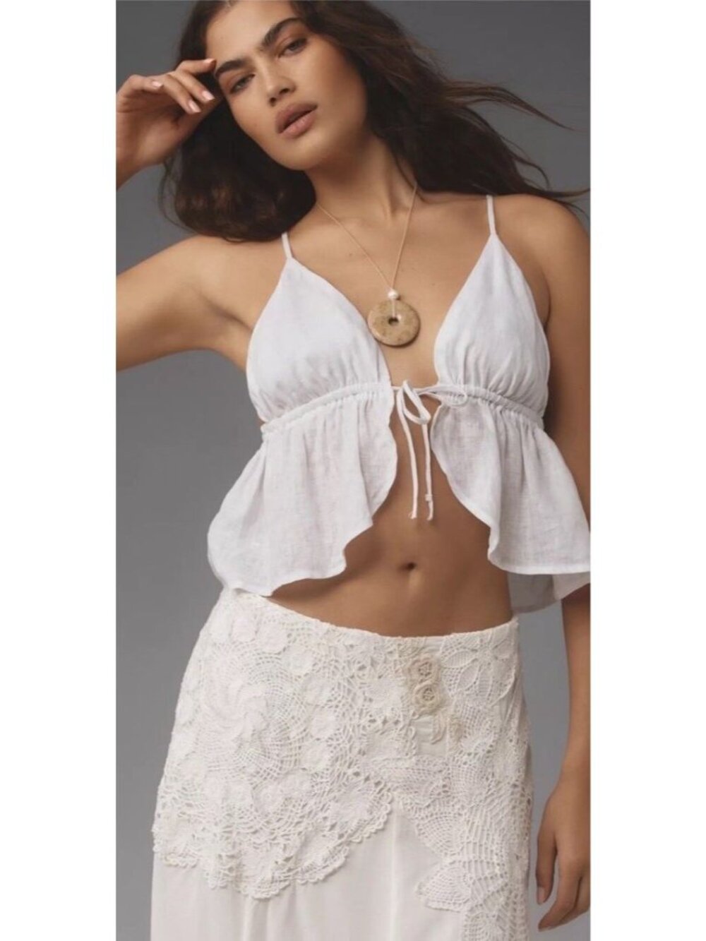NWT 6P Anthropologie Crafted Crochet Skirt Lace Applique Lined - Picture 6 of 16